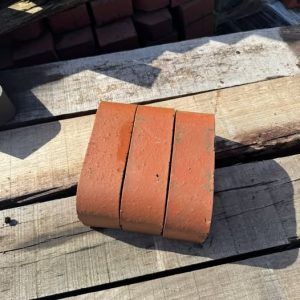 NEW RED DOUBLE BULLNOSE PERFORATED BRICKS THE DIMENSIONS ARE SHOWN IN THE PHOTOS