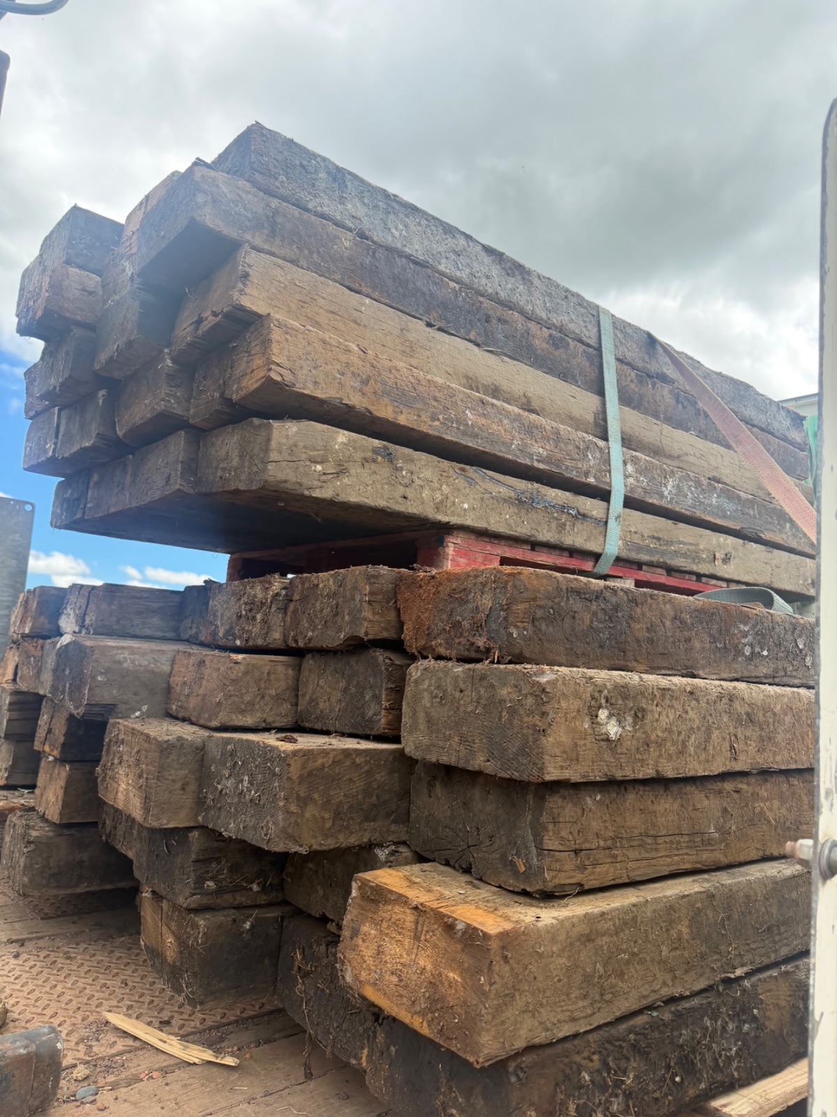 Reclaimed Larch English Sleepers – Quality Salvaged Timber Worcestershire